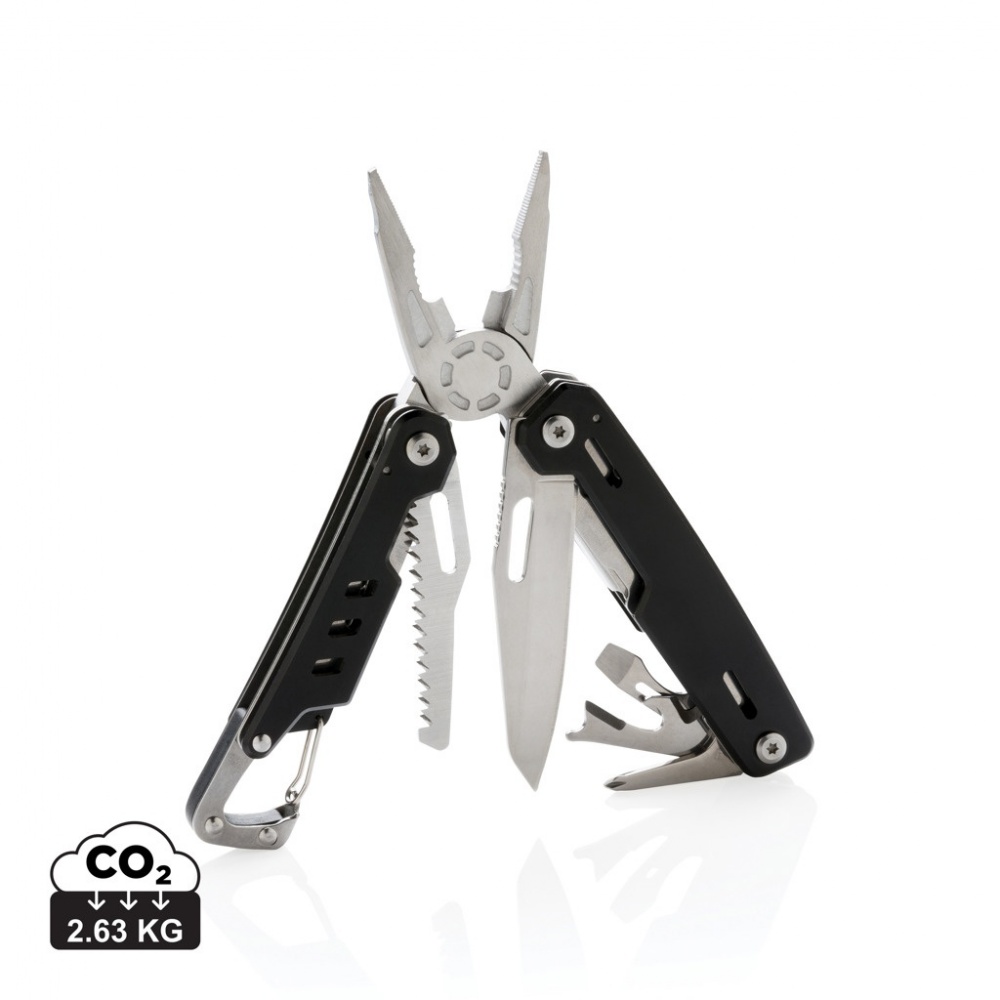 Logo trade corporate gifts image of: Solid multitool with carabiner