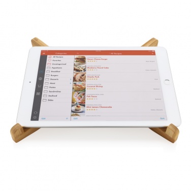 Logo trade promotional giveaway photo of: Bamboo portable laptop stand
