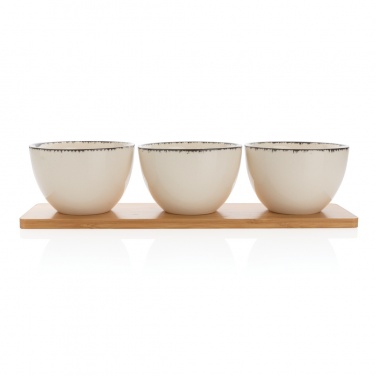 Logotrade promotional merchandise picture of: Ukiyo 3pc serving bowl set with bamboo tray