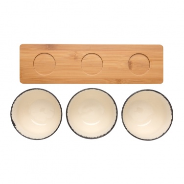 Logotrade promotional product image of: Ukiyo 3pc serving bowl set with bamboo tray