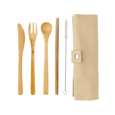 Logotrade promotional item image of: Reusable bamboo travel cutlery set