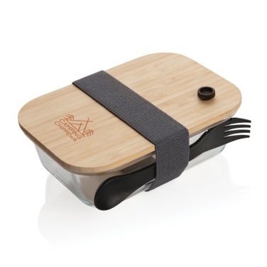 Logo trade promotional merchandise image of: Glass lunchbox with bamboo lid