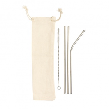 Logotrade promotional item picture of: Reusable stainless steel 3 pcs straw set
