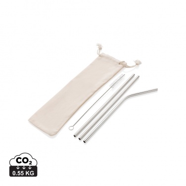 Logotrade advertising product image of: Reusable stainless steel 3 pcs straw set