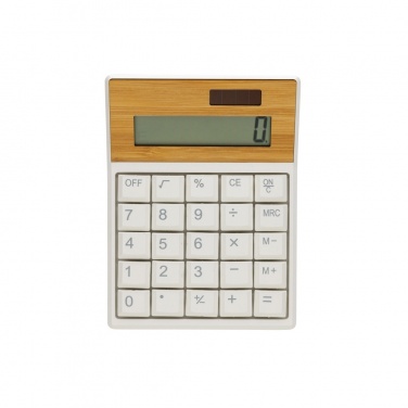 Logo trade promotional merchandise photo of: Utah RCS recycled plastic and  bamboo calculator