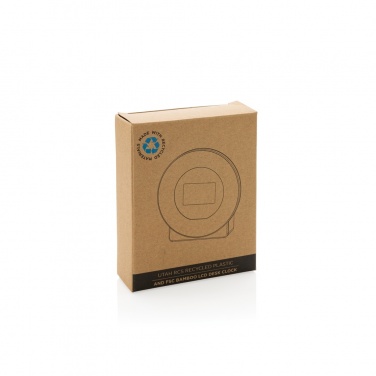 Logo trade promotional products image of: Utah RCS rplastic and bamboo LCD desk clock