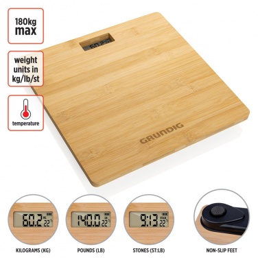 Logo trade promotional gifts picture of: Grundig Bamboo Digital Body Scale