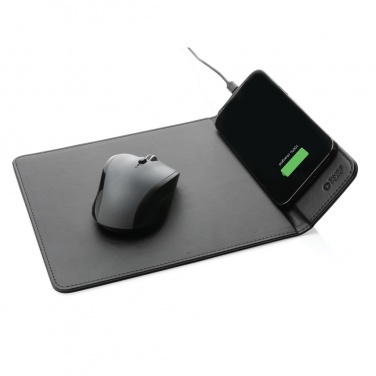 Logotrade promotional giveaways photo of: Swiss Peak RCS recycled PU 10W wireless charging mousepad
