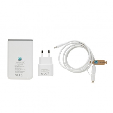 Logo trade promotional products image of: Surge RCS recyled PET 20W type C 3 pcs charging set