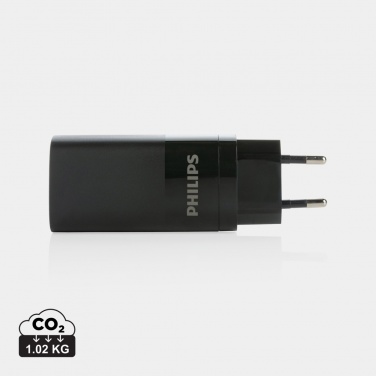 Logo trade promotional products picture of: Philips 65W ultra fast PD 3-port USB wall charger