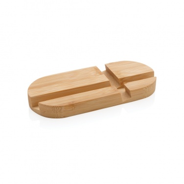 Logo trade corporate gifts image of: Bamboo tablet and phone holder