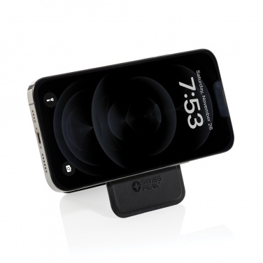 Logo trade business gifts image of: Magstand RCS recycled PU magnetic phone wallet with stand