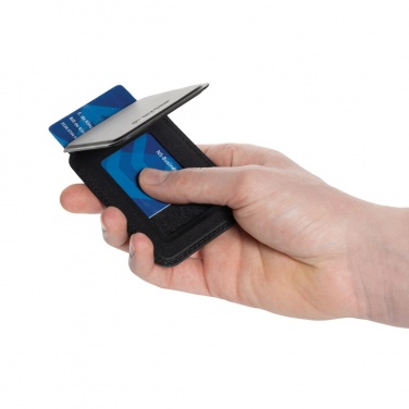 Logo trade corporate gift photo of: Magstand RCS recycled PU magnetic phone wallet with stand