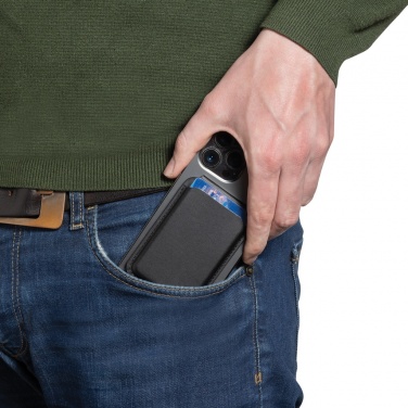 Logo trade promotional gifts picture of: Magstand RCS recycled PU magnetic phone wallet with stand