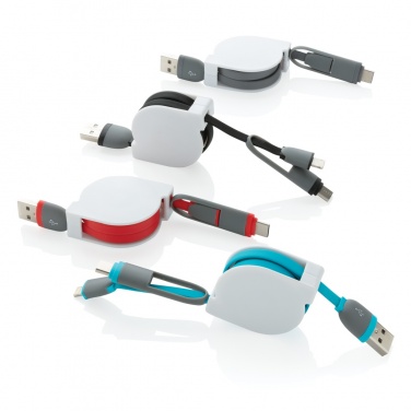 Logo trade advertising products image of: 3-in-1 retractable cable