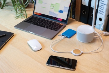 Logotrade promotional gifts photo of: 3-in-1 cable with 5W bamboo wireless charger