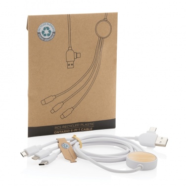 Logotrade corporate gift image of: RCS recycled plastic Ontario 6-in-1 cable