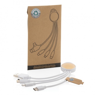 Logo trade promotional products image of: RCS recycled plastic Ontario 6-in-1 round cable