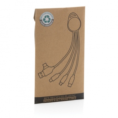 Logotrade promotional merchandise image of: RCS recycled plastic Ontario 6-in-1 round cable