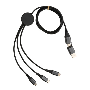 Logo trade corporate gifts image of: Terra RCS recycled aluminium 120cm 6-in-1 cable