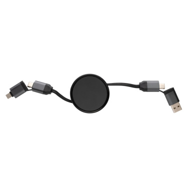 Logo trade business gifts image of: Terra RCS recycled aluminium retractable 6 in 1 cable