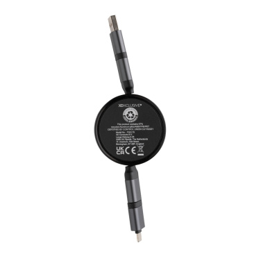 Logotrade promotional products photo of: Terra RCS recycled aluminium retractable 6 in 1 cable