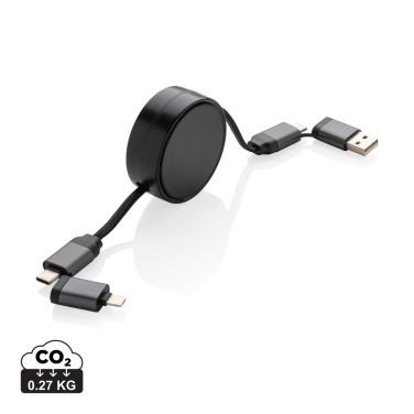 Logotrade promotional gifts photo of: Terra RCS recycled aluminium retractable 6 in 1 cable