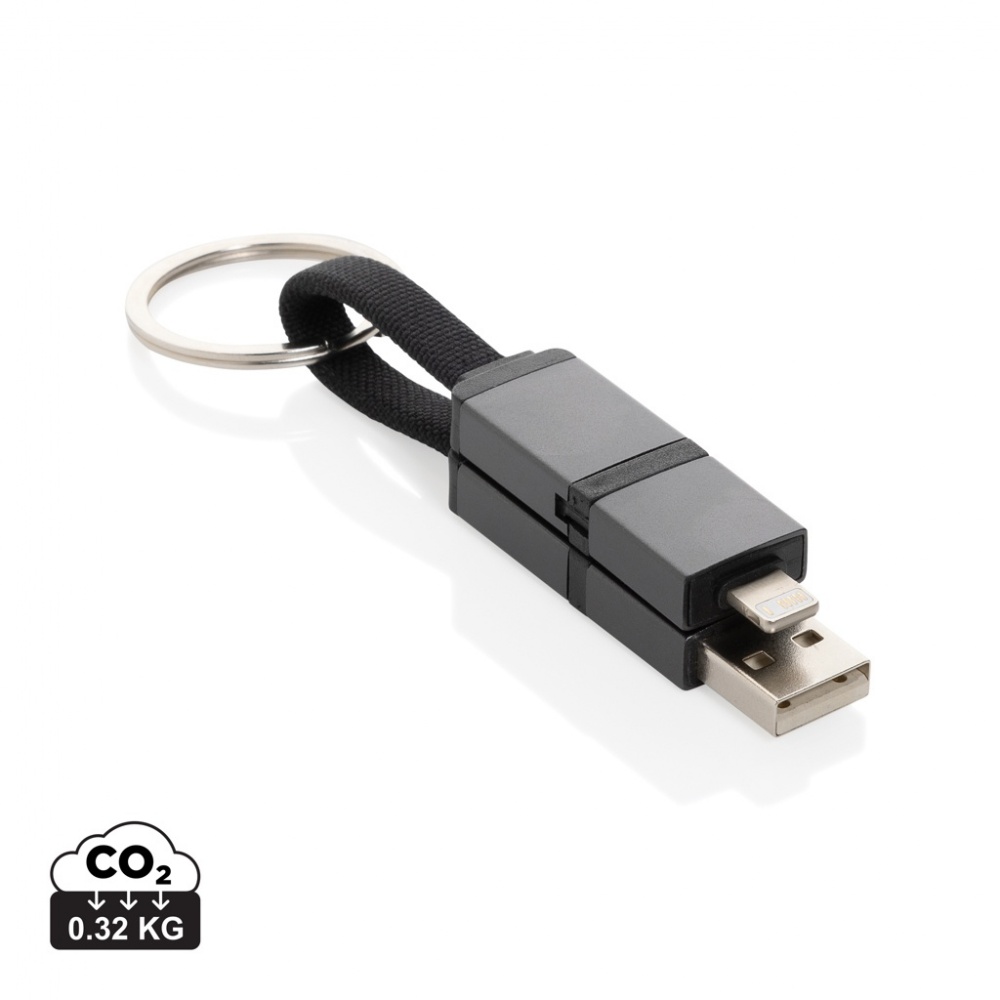 Logotrade corporate gifts photo of: Terra recycled aluminum 4 in 1 60W fast charging cable