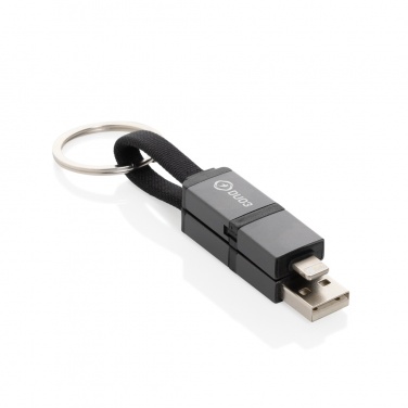 Logo trade promotional giveaways picture of: Terra recycled aluminum 4 in 1 60W fast charging cable