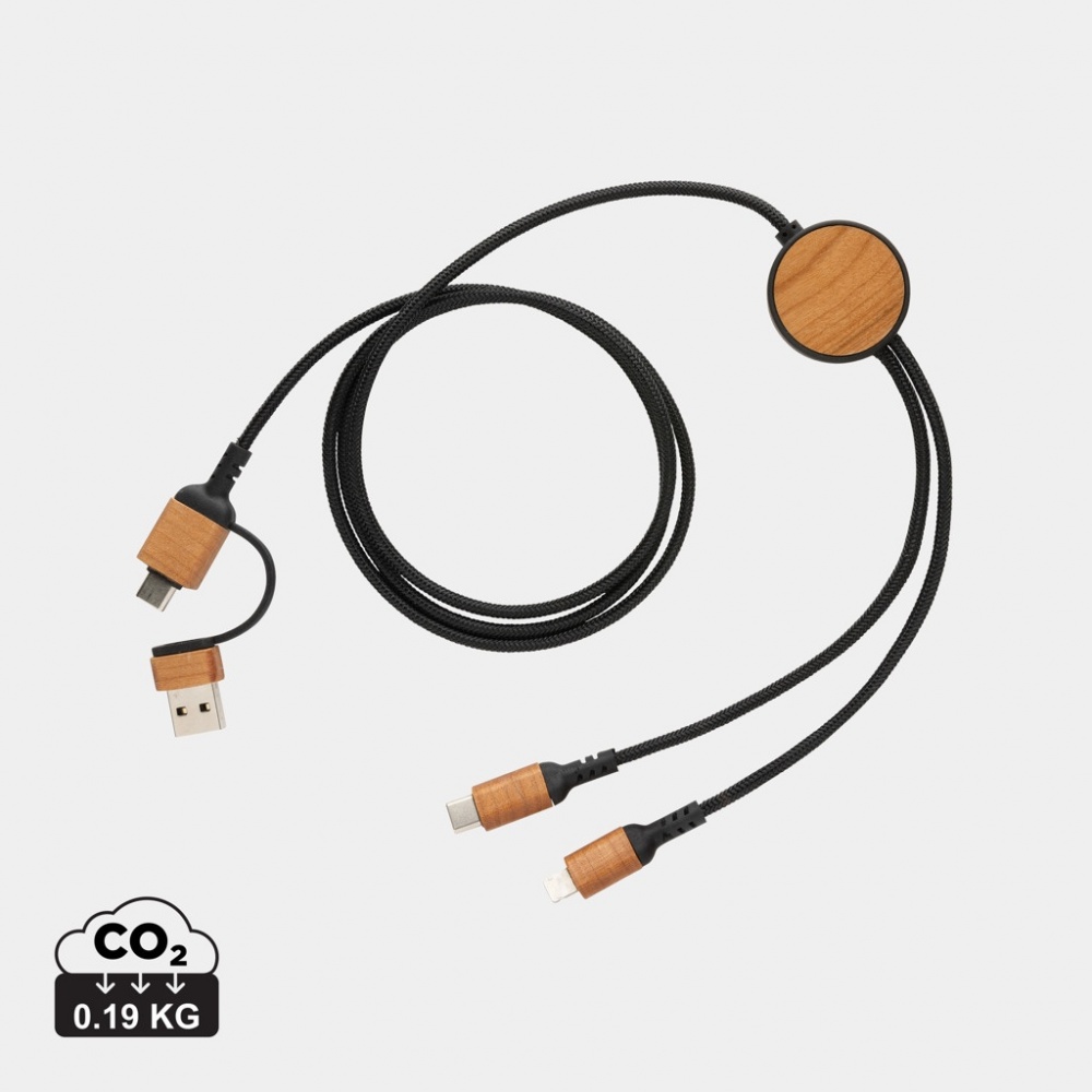 Logo trade promotional merchandise photo of: Ohio RCS certified recycled plastic 6-in-1 cable