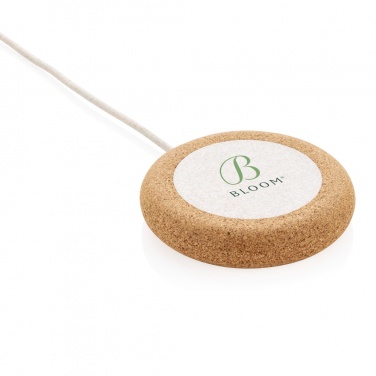 Logo trade promotional products image of: Cork and Wheat 5W wireless charger