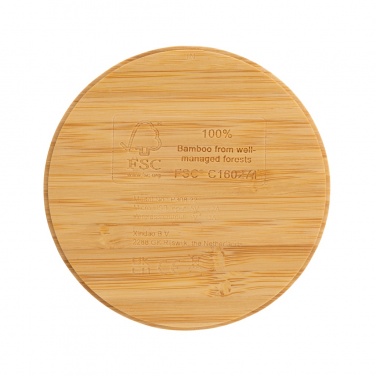 Logotrade promotional gift image of: Bamboo 5W round wireless charger