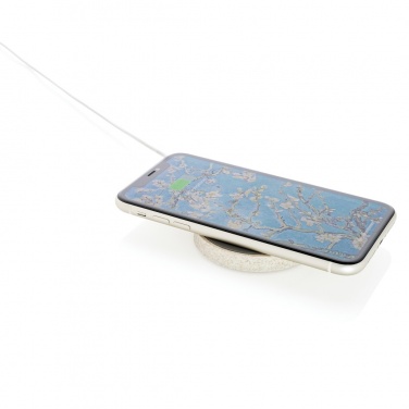 Logotrade business gifts photo of: Wheat Straw 5W round wireless charging pad