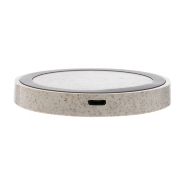 Logo trade promotional merchandise image of: Wheat Straw 5W round wireless charging pad