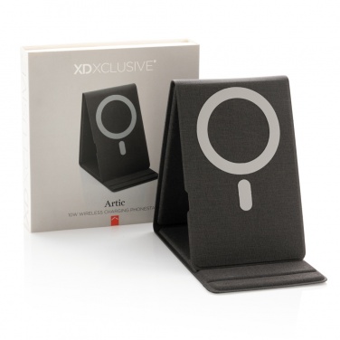 Logo trade business gifts image of: Artic Magnetic 10W wireless charging phone stand