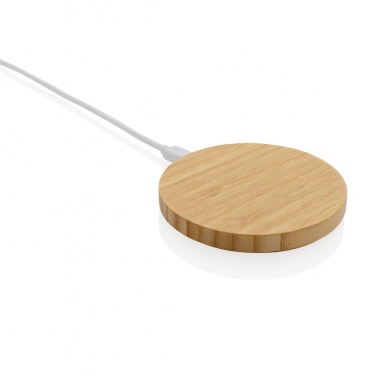 Logo trade business gift photo of: Bamboo 15W wireless charger