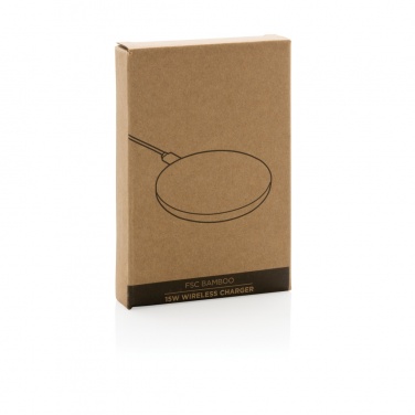 Logotrade business gift image of: Bamboo 15W wireless charger