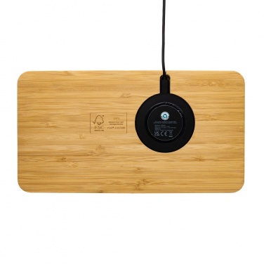 Logo trade corporate gifts image of: Bamboo desk organiser 10W wireless charger