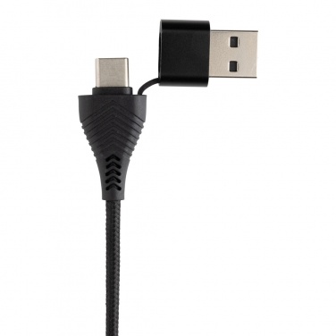 Logo trade business gift photo of: Link RCS recycled plastic and bamboo dual Input USB hub