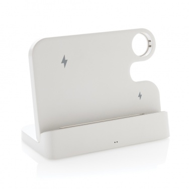 Logotrade promotional product image of: Joltz RCS recycled plastic dual 15W charger with iWatch slot
