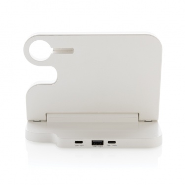 Logotrade promotional gift picture of: Joltz RCS recycled plastic dual 15W charger with iWatch slot