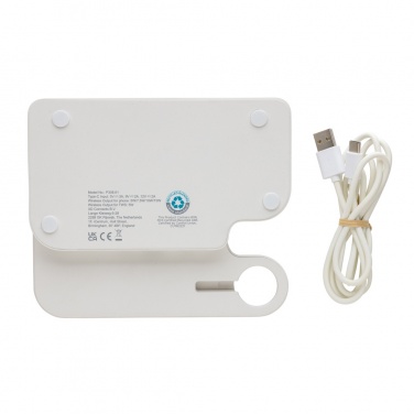 Logo trade business gift photo of: Joltz RCS recycled plastic dual 15W charger with iWatch slot