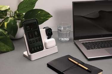 Logotrade promotional giveaway image of: Joltz RCS recycled plastic dual 15W charger with iWatch slot