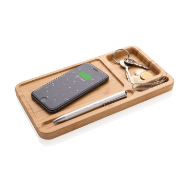 Logotrade corporate gifts photo of: Bamboo desk organiser 5W wireless charger