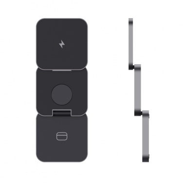 Logotrade corporate gift image of: Terra RCS recycled aluminum foldable 3 in 1 15W charger