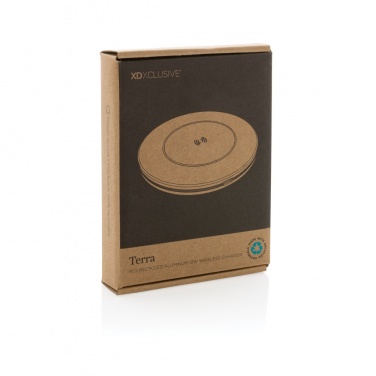 Logo trade corporate gifts image of: Terra RCS recycled aluminium 10W wireless charger