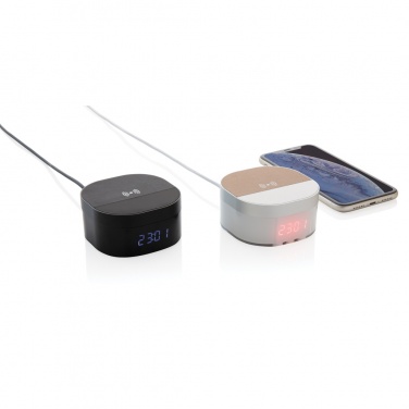 Logo trade promotional items image of: Aria 5W Wireless Charging Digital Clock