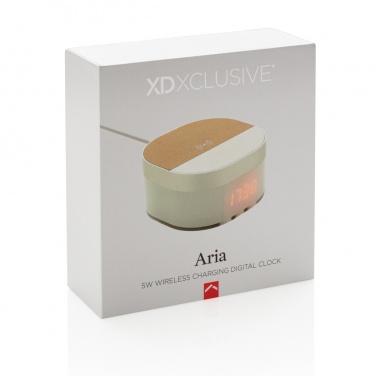 Logo trade promotional giveaways picture of: Aria 5W Wireless Charging Digital Clock