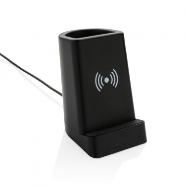 Logo trade advertising products image of: Light up logo 5W wireless charging pen holder