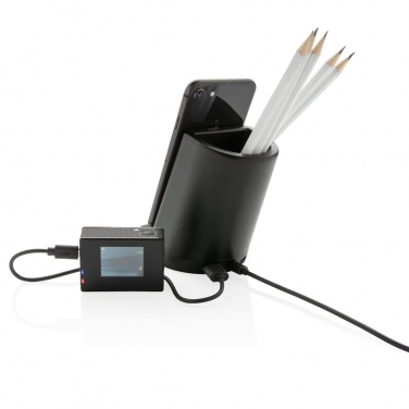 Logo trade promotional merchandise image of: Light up logo 5W wireless charging pen holder